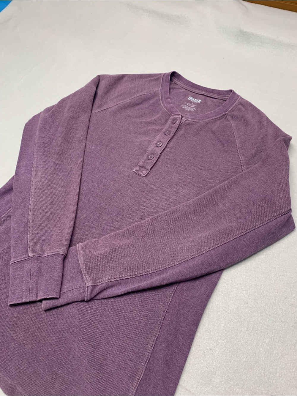 Duluth Trading Co Purple Henley Long-Sleeve Shirt